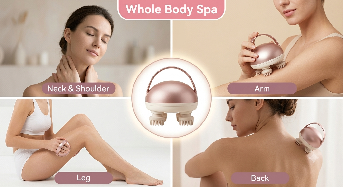 Electric Scalp Massager — Waterproof Rechargeable Head Massager for Stress Relief & Relaxation