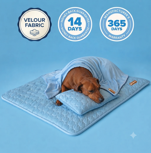 Velour ChillMat™ — Ice-Silk Cooling Mat for Dogs & Cats