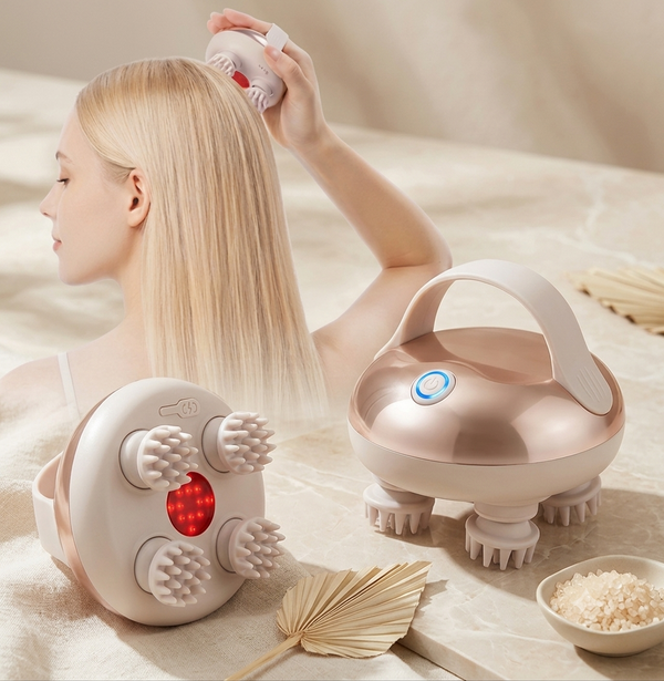 Electric Scalp Massager — Waterproof Rechargeable Head Massager for Stress Relief & Relaxation