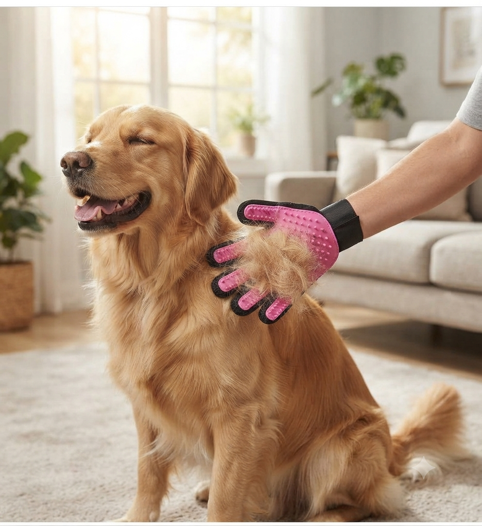 Velour Upgraded Pet Grooming Glove — Less Fur, Happier Pet