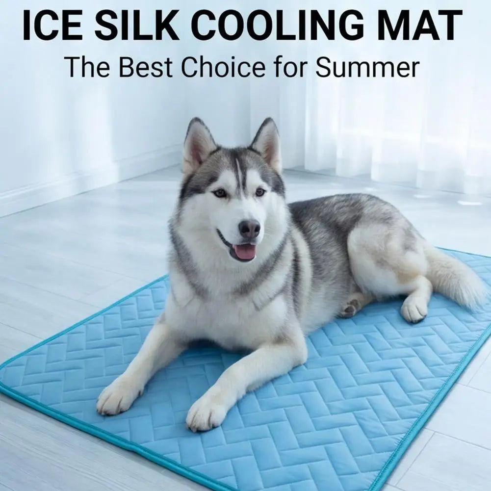 Velour ChillMat™ — Ice-Silk Cooling Mat for Dogs & Cats