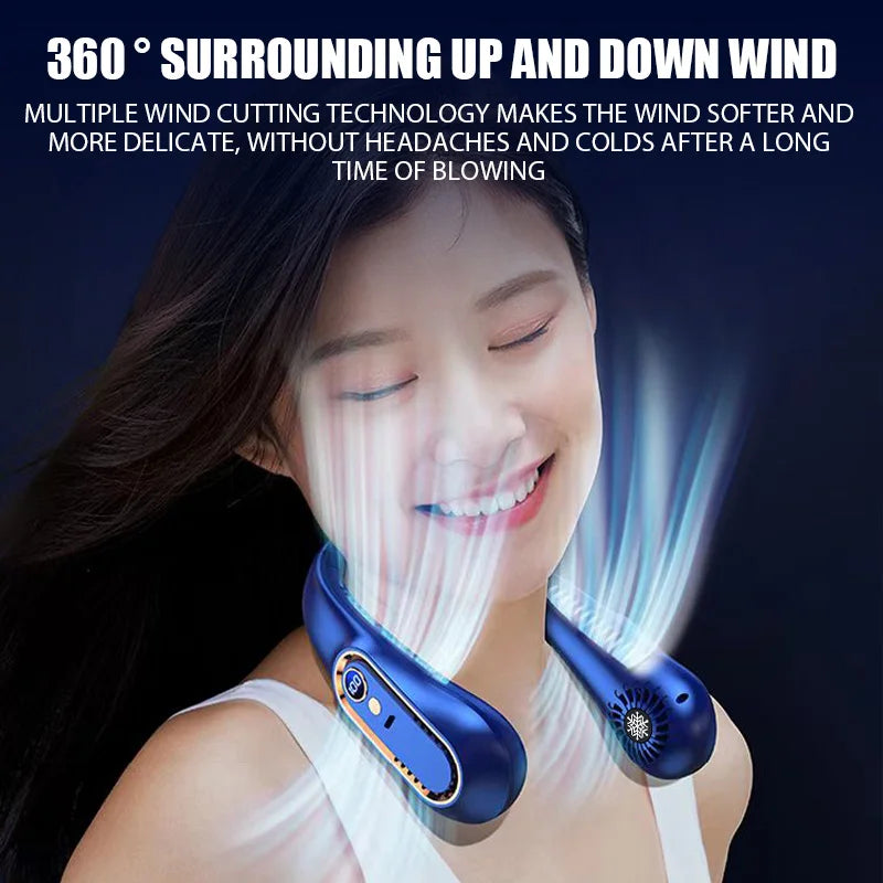 Portable Neck Fan – Bladeless Hands-Free Cooling Fan | Rechargeable & Quiet