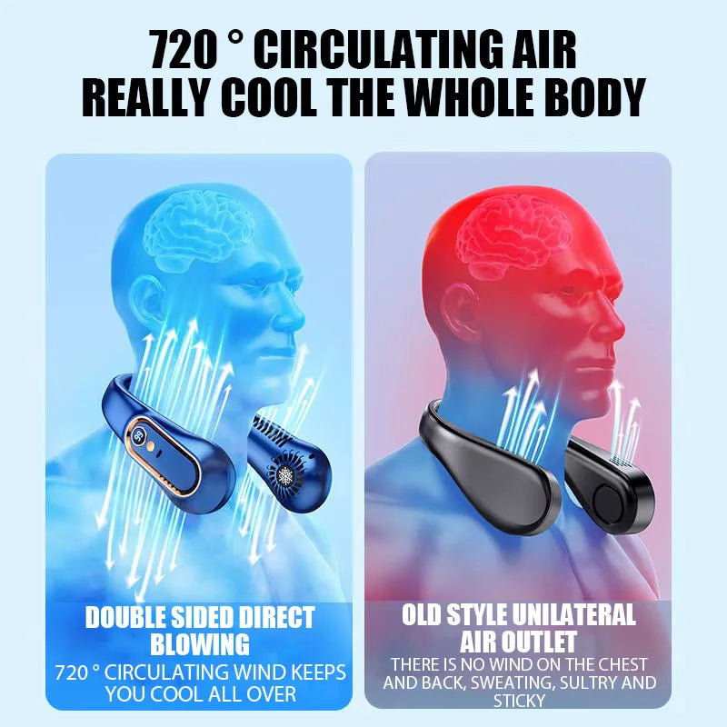 Portable Neck Fan – Bladeless Hands-Free Cooling Fan | Rechargeable & Quiet