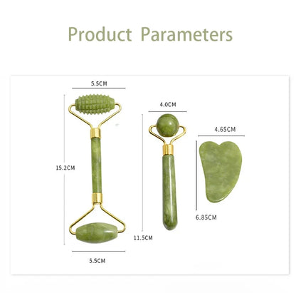Jade Roller & Gua Sha Set – Gesichtslifting-Massagegerät