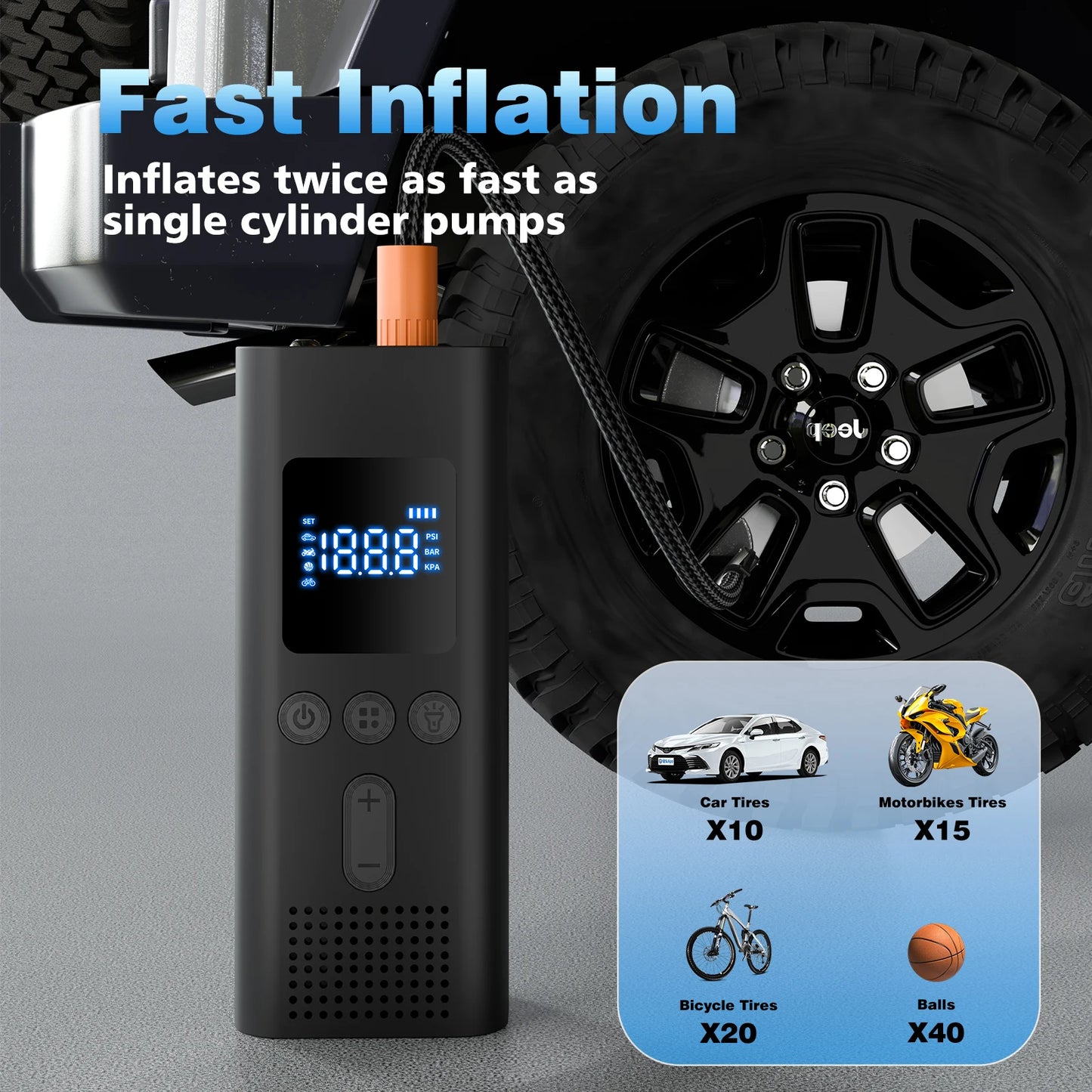 AirGuard Pro™ — Cordless Tire Inflator