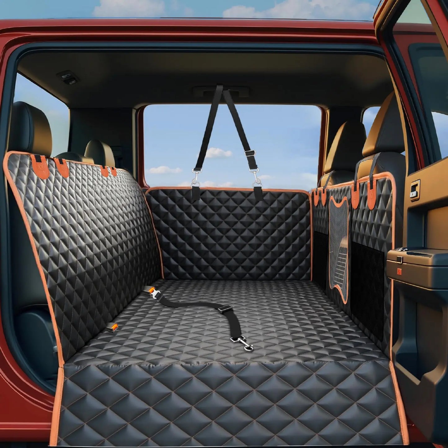 Hard Bottom Dog Back Seat Extender for Cars & SUVs – Velour GuardSeat™