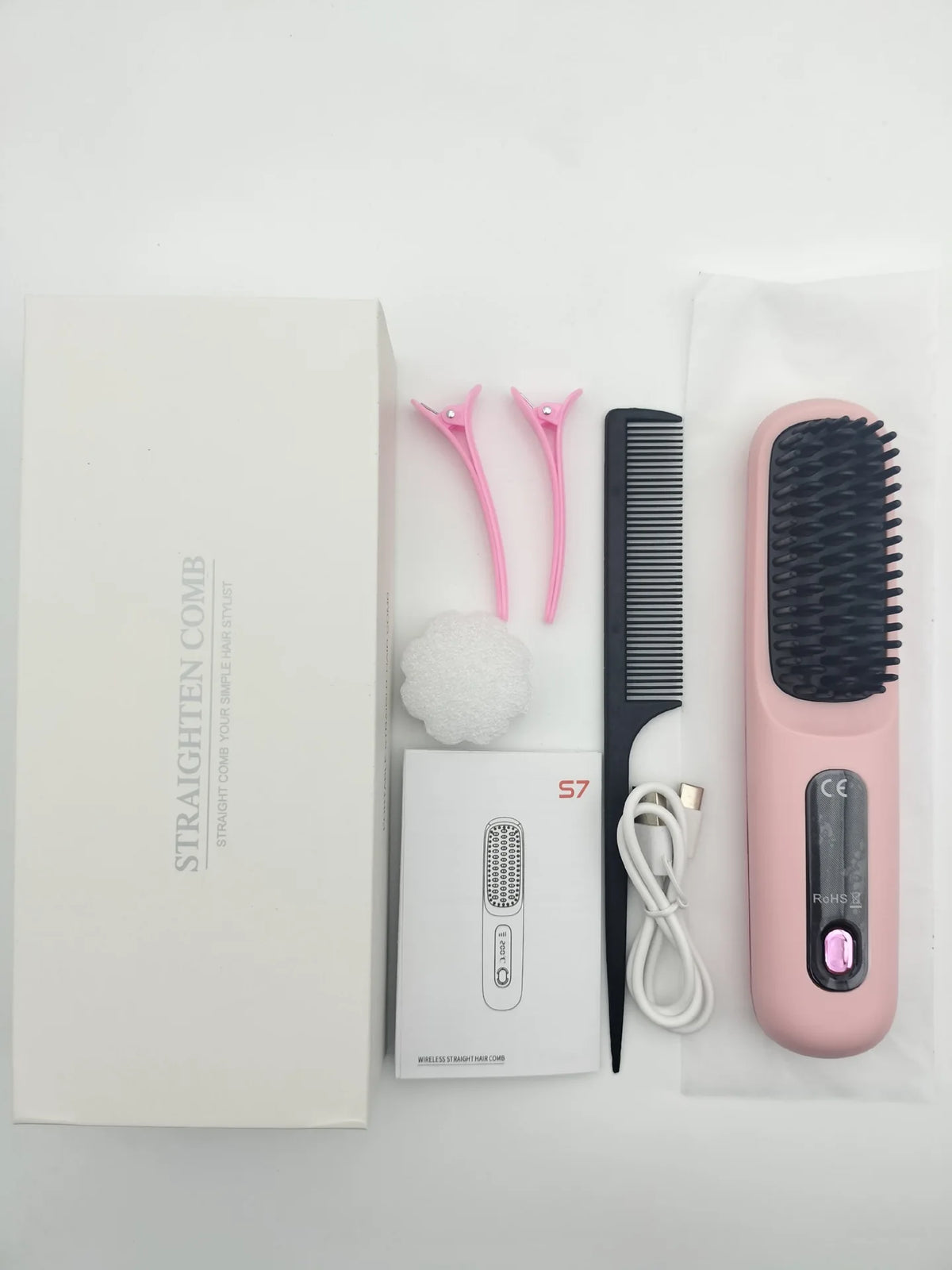 Kabellose tragbare Haarglätterbürste – USB wiederaufladbarer Anti-Frizz Kamm mit LED-Anzeige & Keramik-Ionenbeschichtung