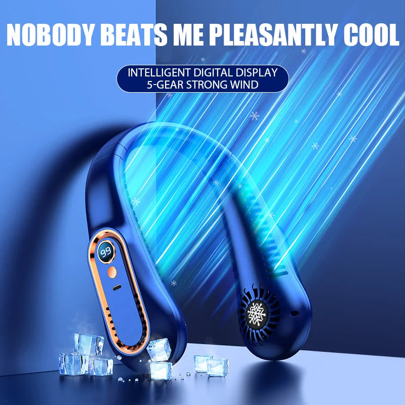 Portable Neck Fan – Bladeless Hands-Free Cooling Fan | Rechargeable & Quiet