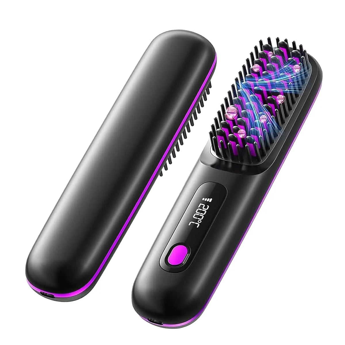 Kabellose tragbare Haarglätterbürste – USB wiederaufladbarer Anti-Frizz Kamm mit LED-Anzeige & Keramik-Ionenbeschichtung